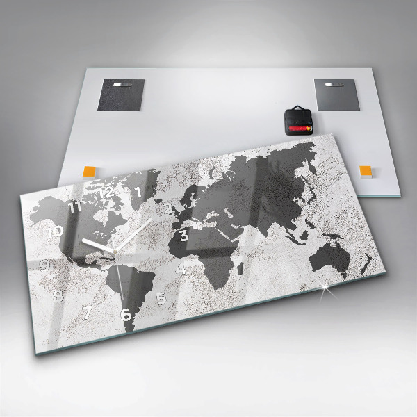 Horizontálne hodiny Konkrétna mapa sveta