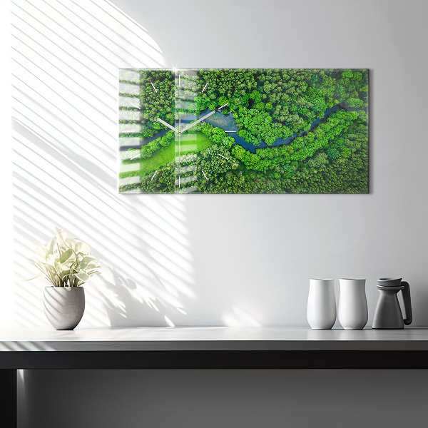 Horizontálne hodiny Rieka v lese