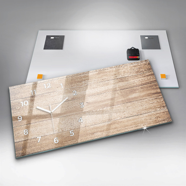 Horizontálne hodiny Drevená textúra