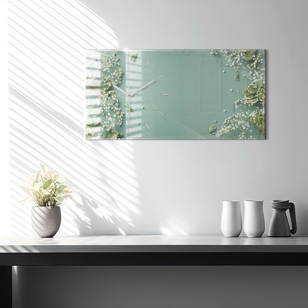 Horizontálne hodiny Jemné kvety