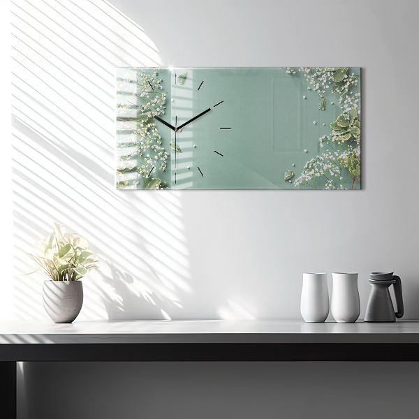 Horizontálne hodiny Jemné kvety