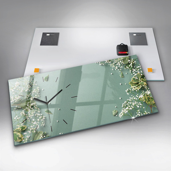 Horizontálne hodiny Jemné kvety