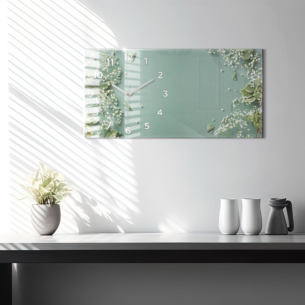 Horizontálne hodiny Jemné kvety