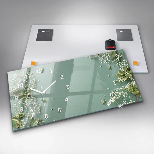 Horizontálne hodiny Jemné kvety
