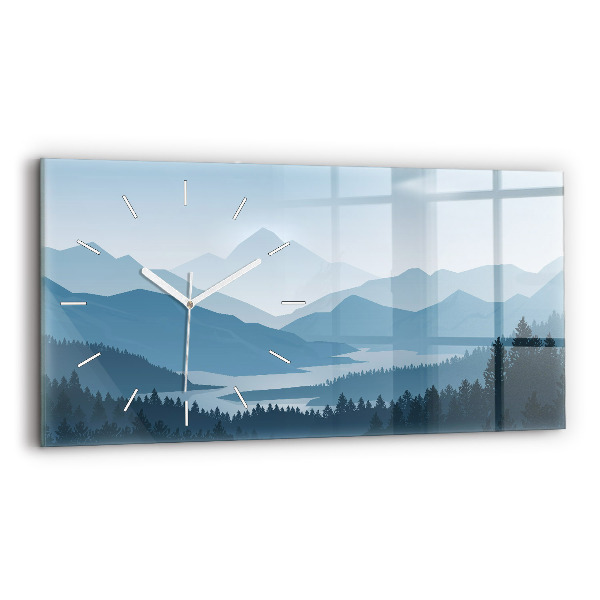 Horizontálne hodiny Horská krajina