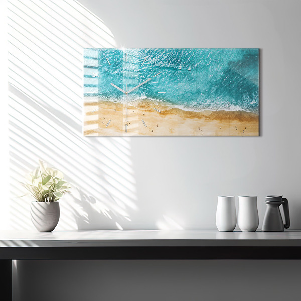 Horizontálne hodiny Ľudia na morskej pláži