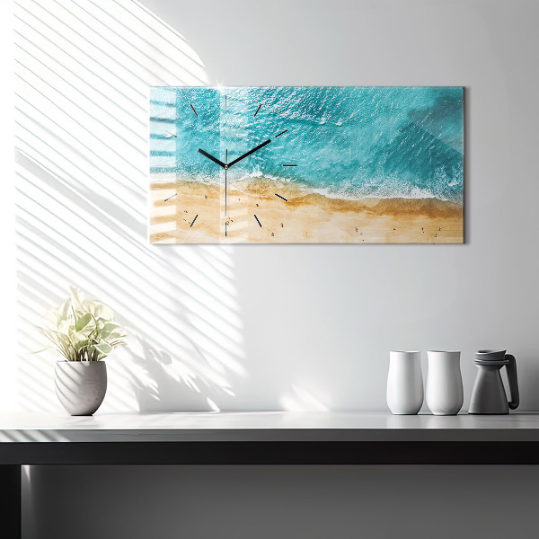 Horizontálne hodiny Ľudia na morskej pláži