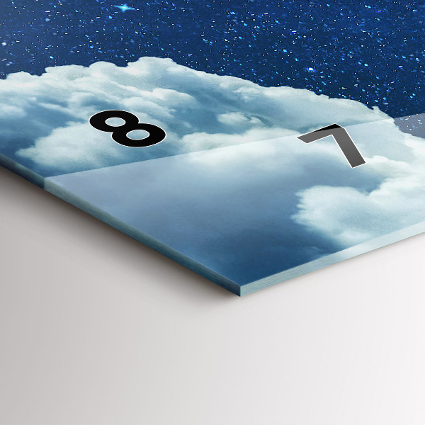 Horizontálne hodiny Nočná obloha