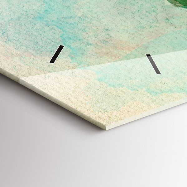 Horizontálne hodiny Akvarelová mapa sveta