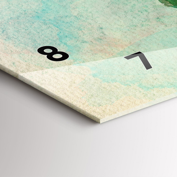 Horizontálne hodiny Akvarelová mapa sveta