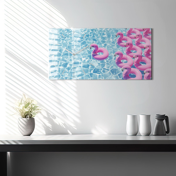 Horizontálne hodiny Púpava plameniaky