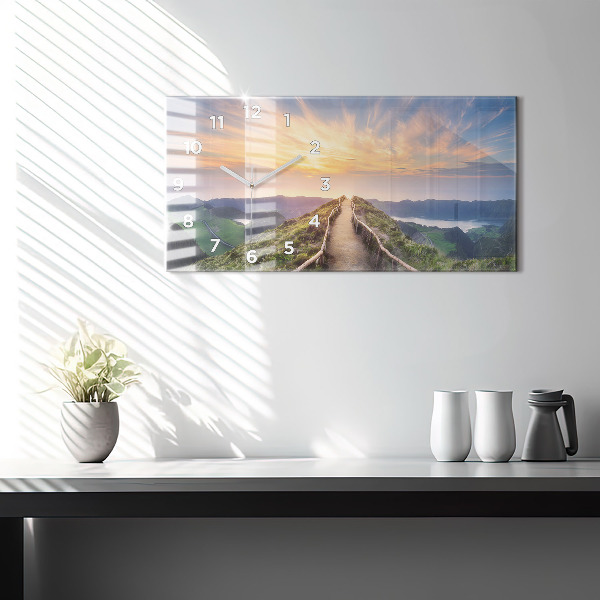 Horizontálne hodiny Horská krajina