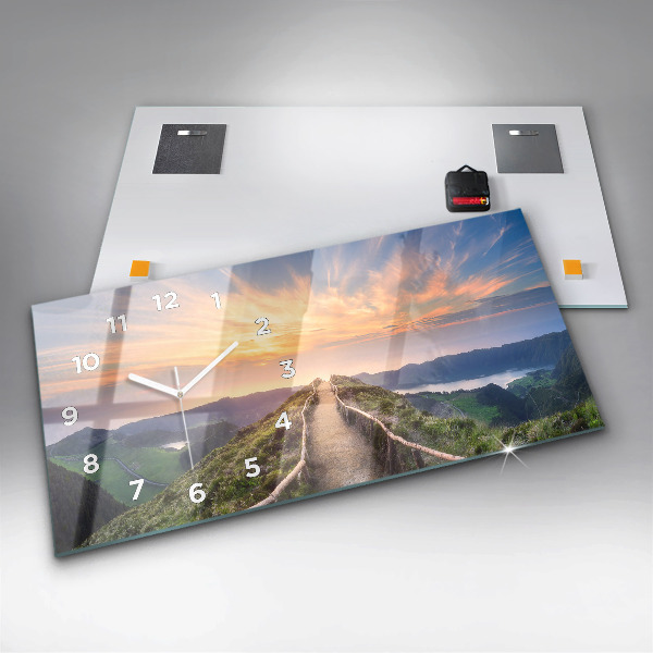 Horizontálne hodiny Horská krajina