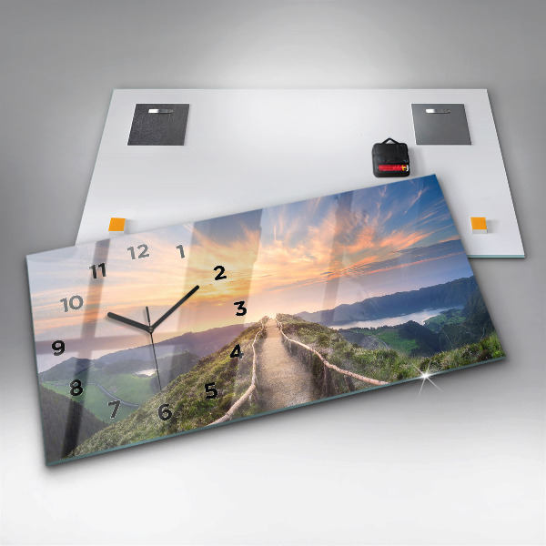Horizontálne hodiny Horská krajina