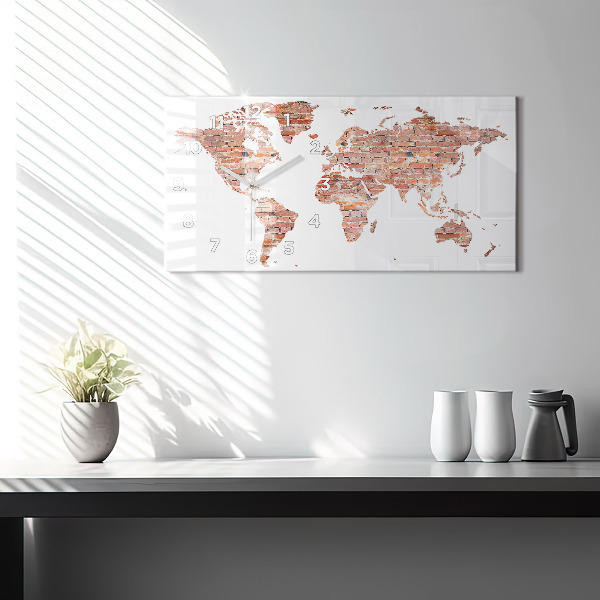 Horizontálne hodiny Stará tehlová mapa