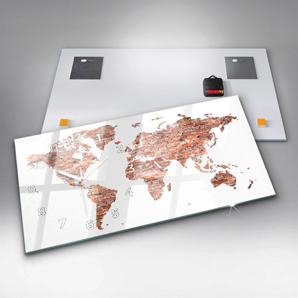 Horizontálne hodiny Stará tehlová mapa