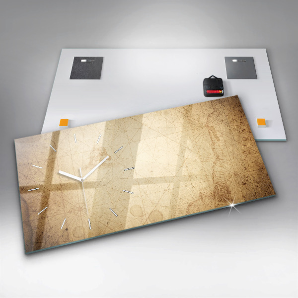 Horizontálne hodiny Stará mapa sveta