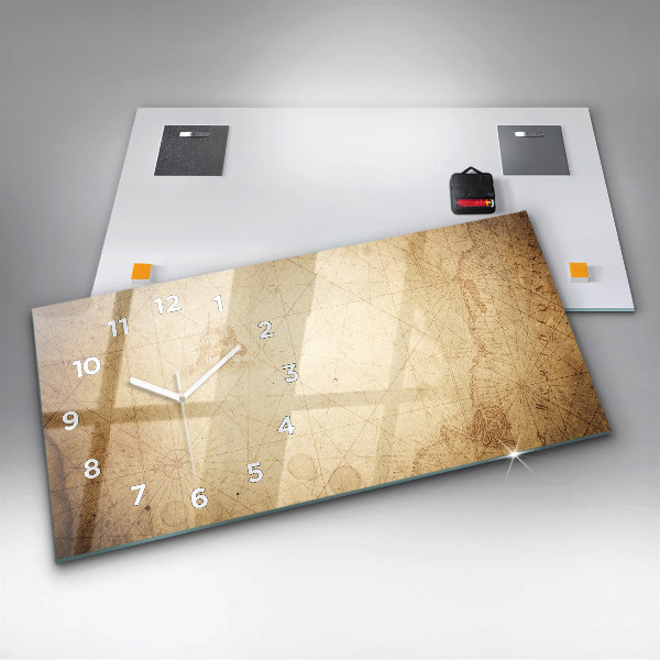 Horizontálne hodiny Stará mapa sveta