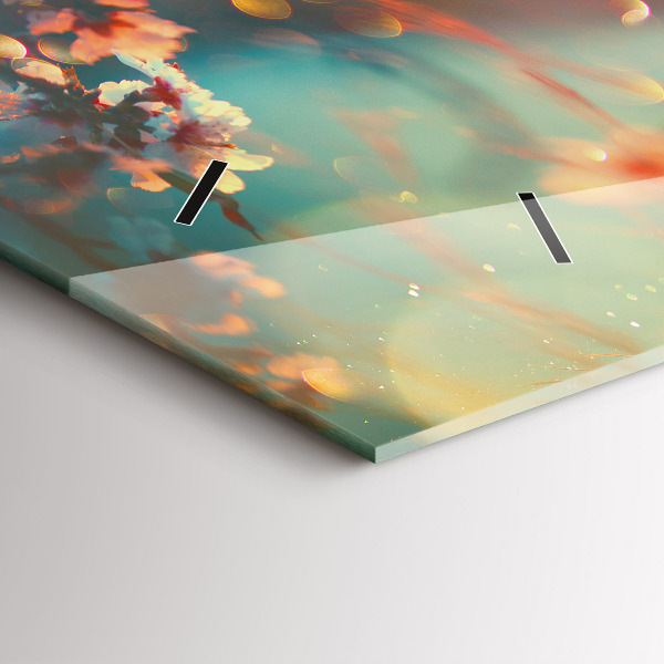 Horizontálne hodiny Jarné kvety