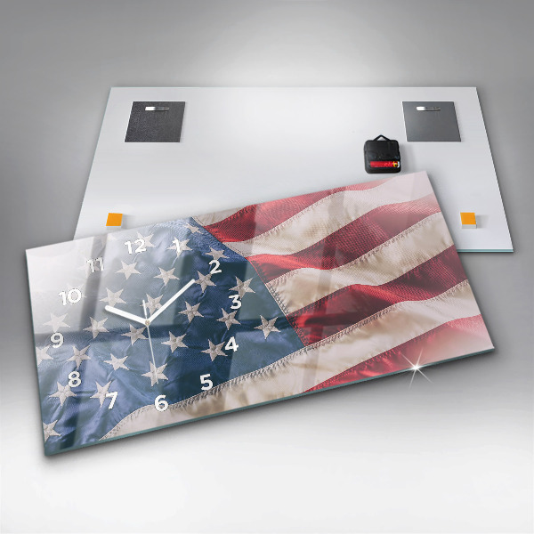 Horizontálne hodiny americká vlajka