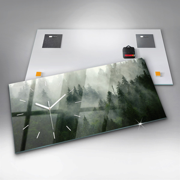 Horizontálne hodiny Hmlový les