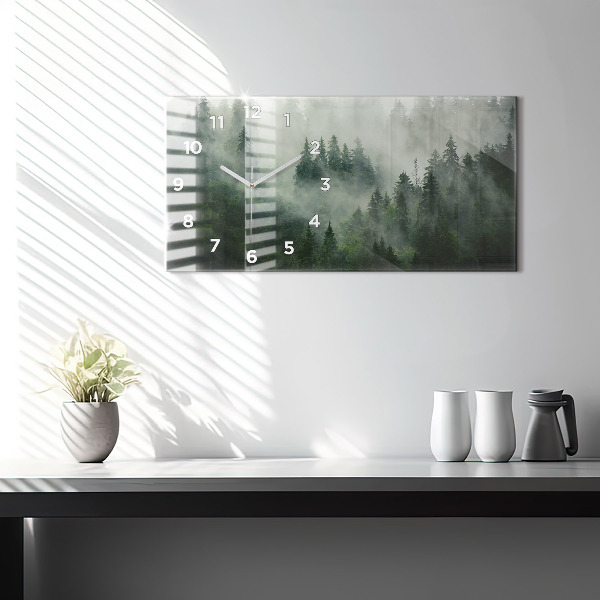 Horizontálne hodiny Hmlový les