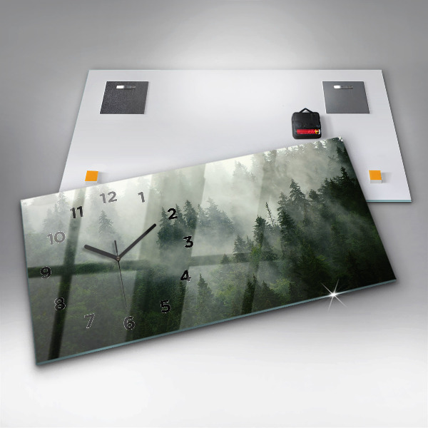Horizontálne hodiny Hmlový les