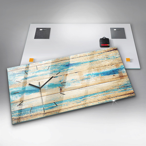 Horizontálne hodiny Poškriabané drevo