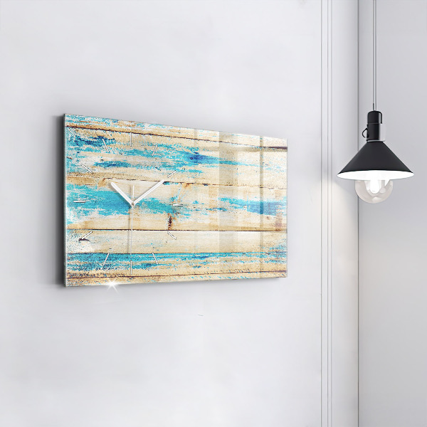 Horizontálne hodiny Poškriabané drevo