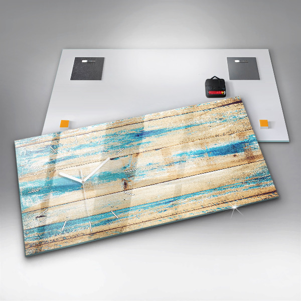 Horizontálne hodiny Poškriabané drevo