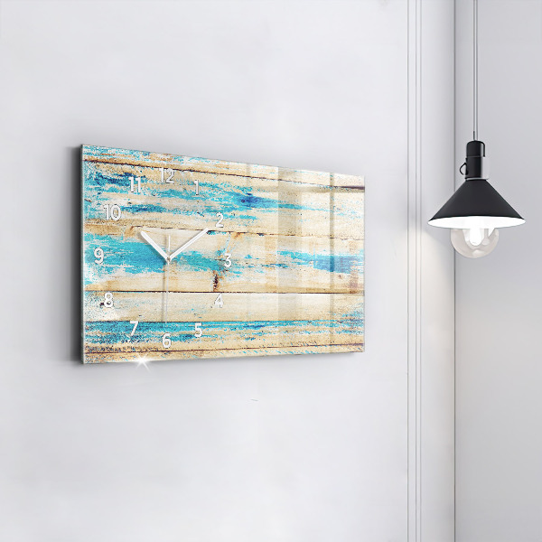 Horizontálne hodiny Poškriabané drevo