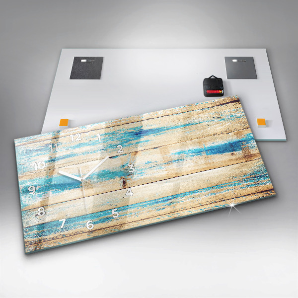 Horizontálne hodiny Poškriabané drevo