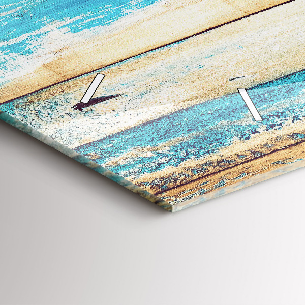 Horizontálne hodiny Poškriabané drevo