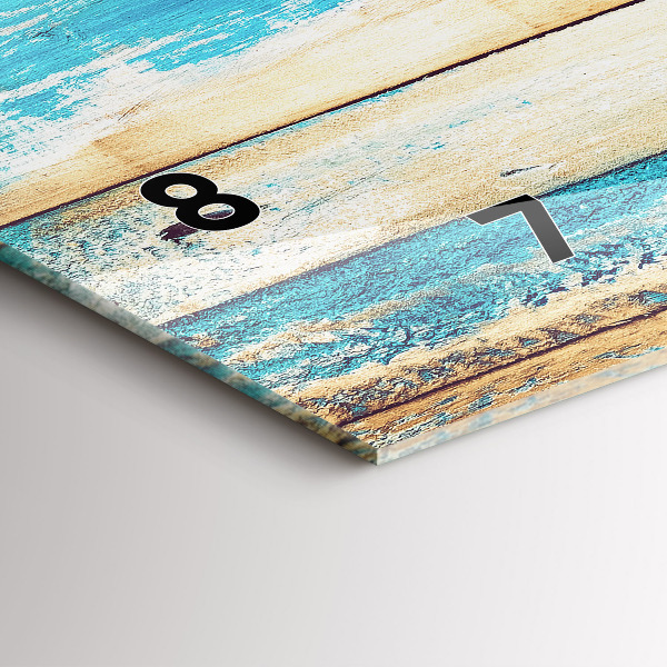 Horizontálne hodiny Poškriabané drevo