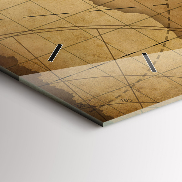 Horizontálne hodiny Vintage mapa sveta