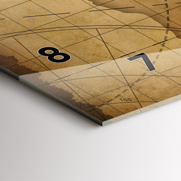 Horizontálne hodiny Vintage mapa sveta