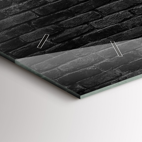 Horizontálne hodiny Tmavá tehlová stena