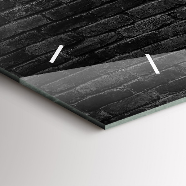 Horizontálne hodiny Tmavá tehlová stena