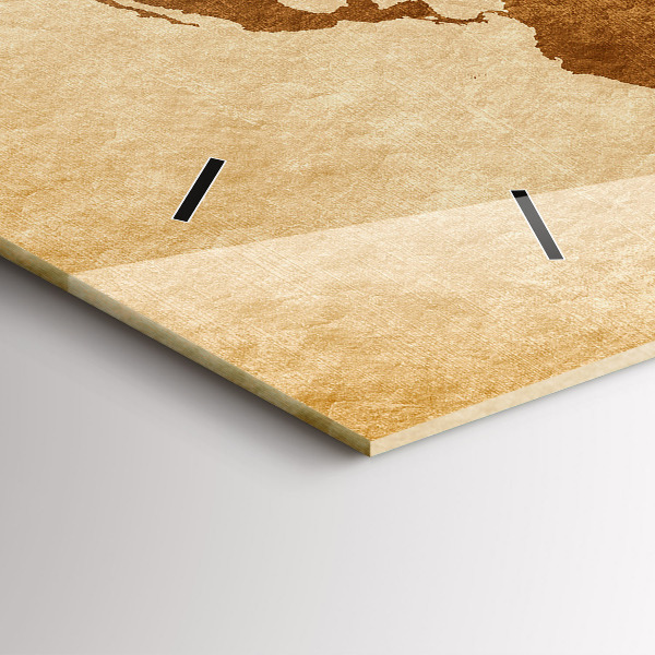 Horizontálne hodiny Mapa sveta v starom štýle