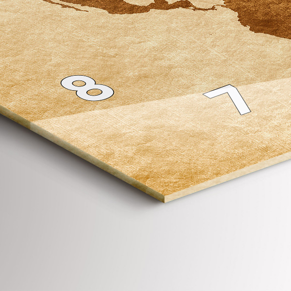 Horizontálne hodiny Mapa sveta v starom štýle