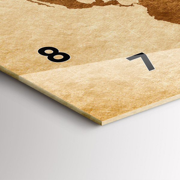 Horizontálne hodiny Mapa sveta v starom štýle