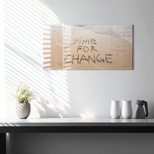 Horizontálne hodiny Plážový citát