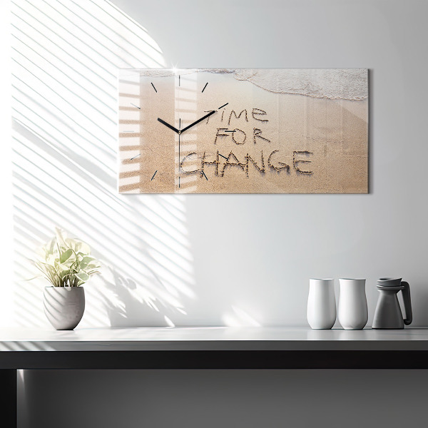 Horizontálne hodiny Plážový citát