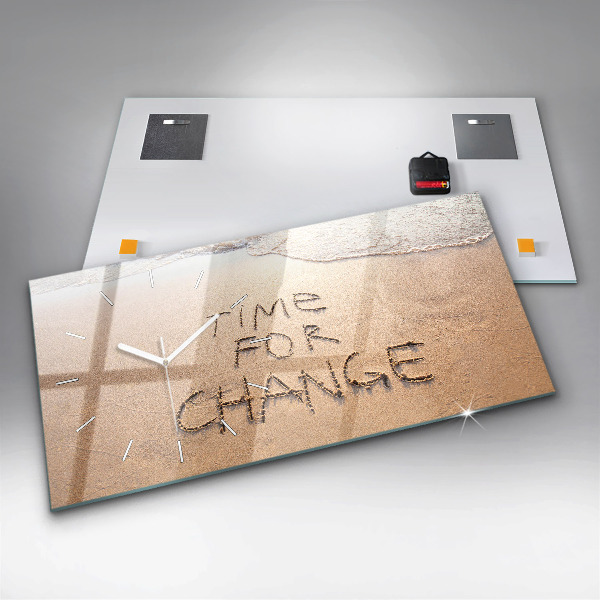 Horizontálne hodiny Plážový citát