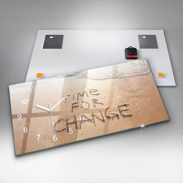 Horizontálne hodiny Plážový citát