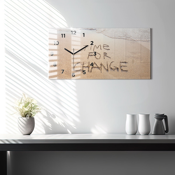 Horizontálne hodiny Plážový citát