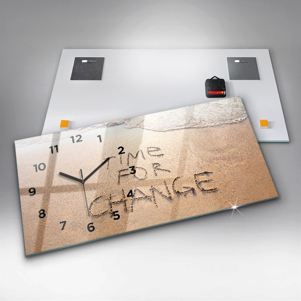 Horizontálne hodiny Plážový citát