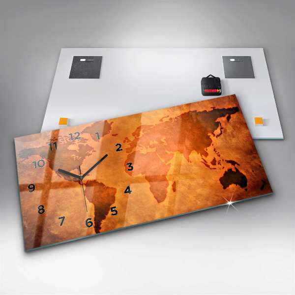 Horizontálne hodiny Veľká mapa sveta