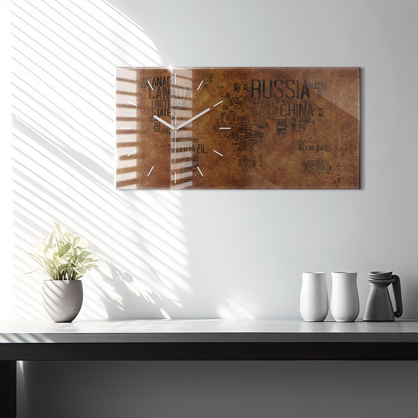 Horizontálne hodiny Mapa názvov krajín