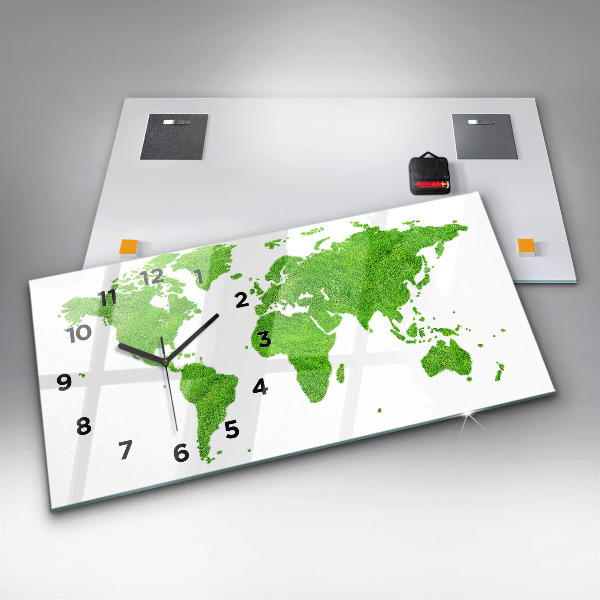 Horizontálne hodiny Mapa zelenej trávy